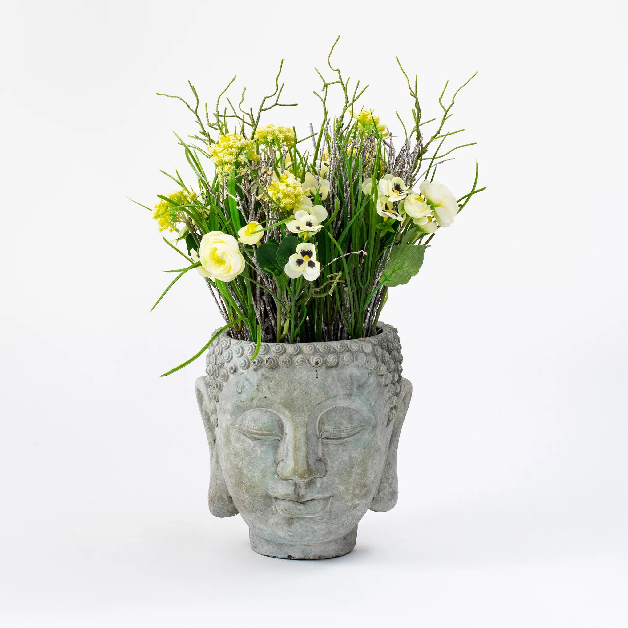 Concrete Buddha Head Planters ZenInspired Garden and Home Decor