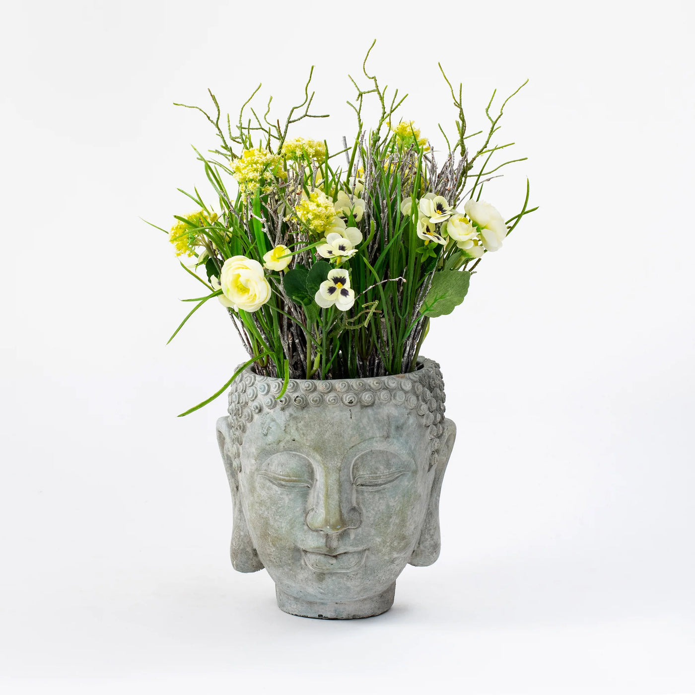 Concrete Buddha Head Planters – Zen-Inspired Garden and Home Decor
