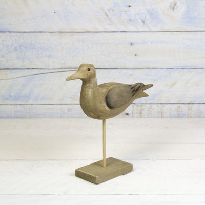 Rustic Wooden Seabird Ornament on Stand – Nautical Coastal Home Decor