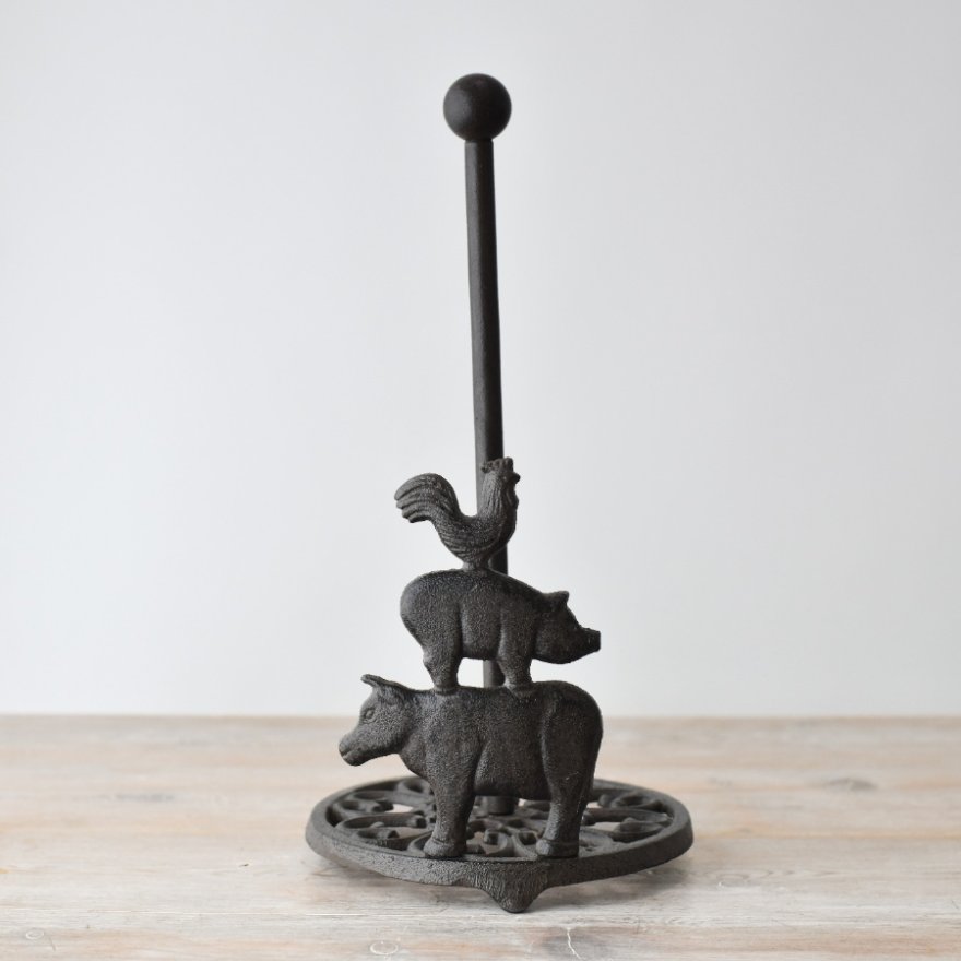 Cast Iron Farm Animal Kitchen Roll Holder – Rustic