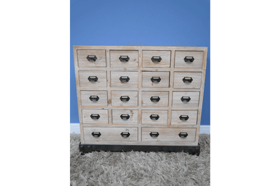 Rustic Wooden Apothecary Cabinet with 18 Drawers