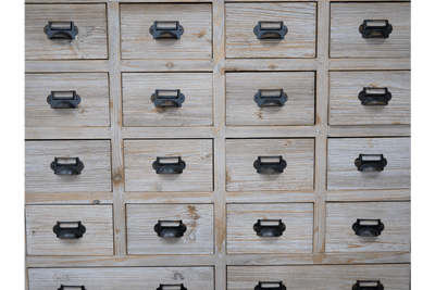 Rustic Wooden Apothecary Cabinet with 18 Drawers