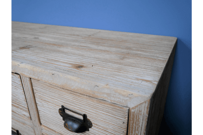 Rustic Wooden Apothecary Cabinet with 18 Drawers