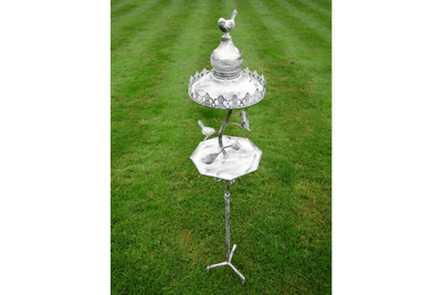 Ornate Standing Bird Feeder with Decorative Birds – Vintage Garden Decor