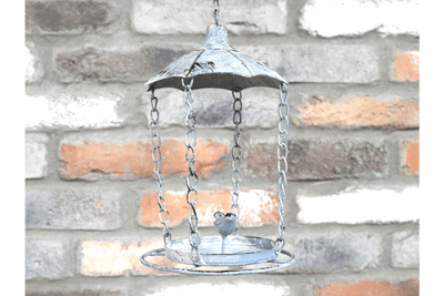 Hanging Metal Bird Feeder with Rustic Chains – Vintage Garden Decor