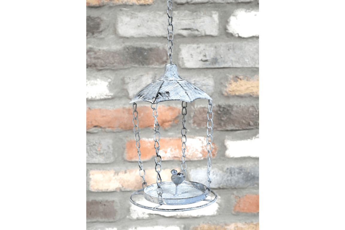 Hanging Metal Bird Feeder with Rustic Chains – Vintage Garden Decor