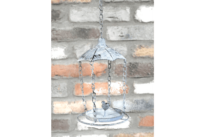 Hanging Metal Bird Feeder with Rustic Chains – Vintage Garden Decor