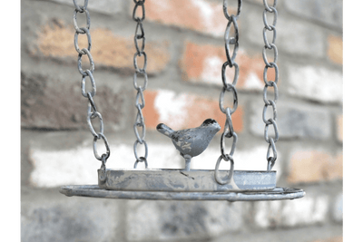 Hanging Metal Bird Feeder with Rustic Chains – Vintage Garden Decor