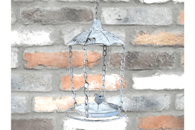 Hanging Metal Bird Feeder with Rustic Chains – Vintage Garden Decor