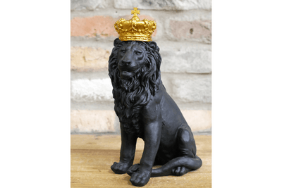 Regal Lion with Crown Sculpture