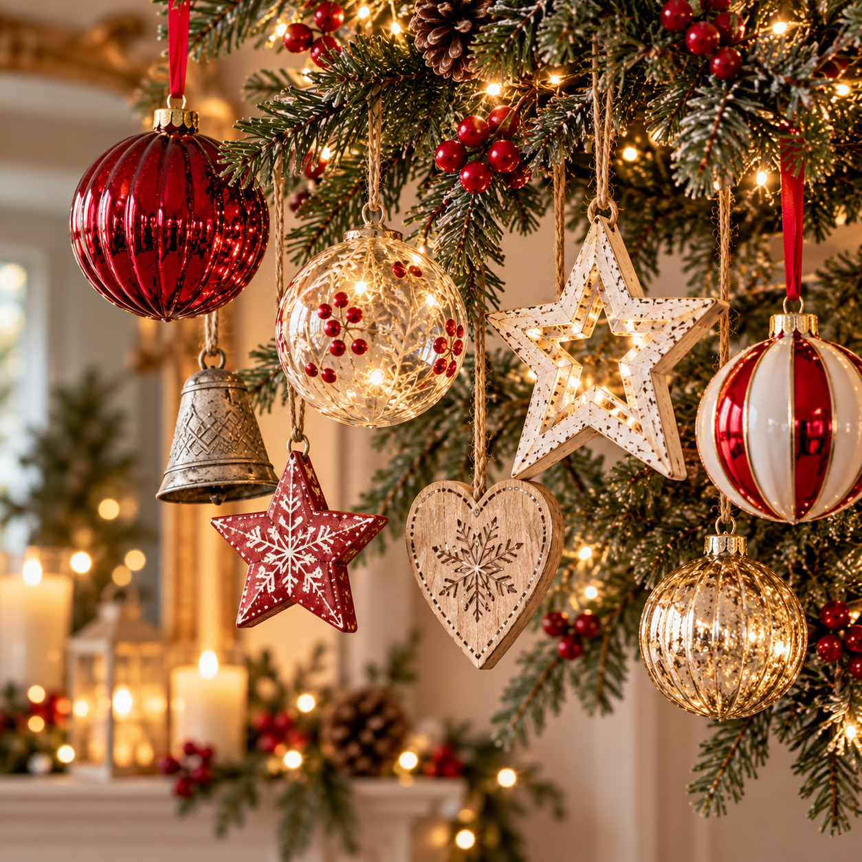 Christmas baubles and tree decorations