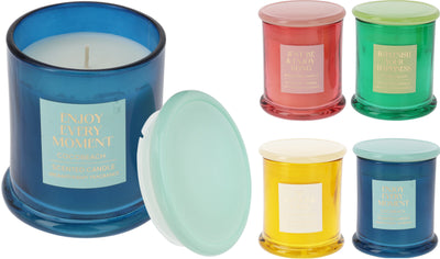 Scented Glass Jar Candle with Lid – Available in 4 Scents