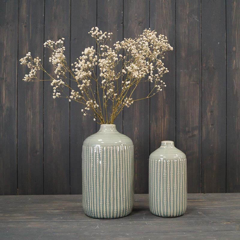 Elegant Ceramic Vase with Relief Design and Crackled Glaze - Vintage Home Décor ***Seconds***