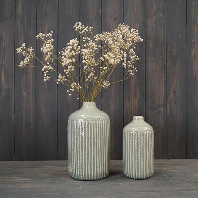 Elegant Ceramic Vase with Relief Design and Crackled Glaze - Vintage Home Décor ***Seconds***