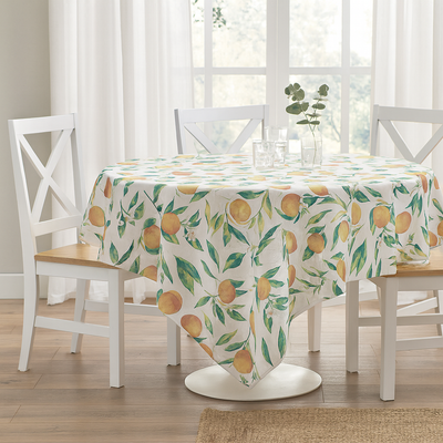 Water-Resistant Tablecloth – Citrus & Lemon Print Variants