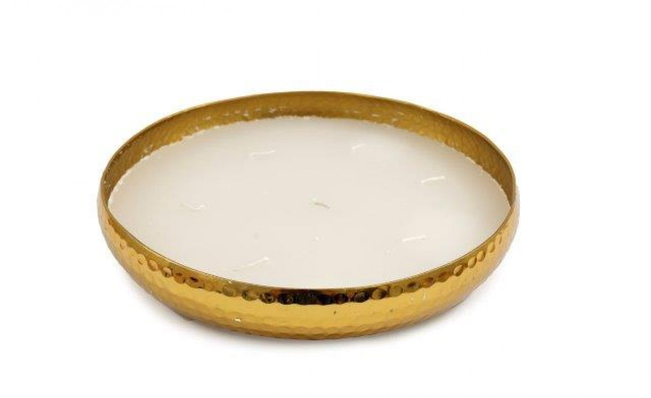 Large Gold Vanilla Scented Metal Votive with Hammered Finish ***Seconds***