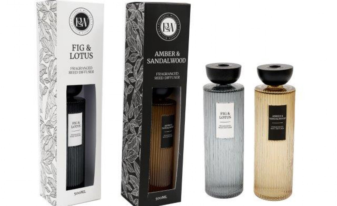 Fragranced Reed Diffuser – Fig & Lotus or Amber & Sandalwood