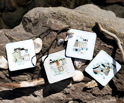 Set of 4 Nautical Harbourside Coasters in Gift Box