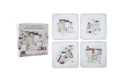 Set of 4 Nautical Harbourside Coasters in Gift Box