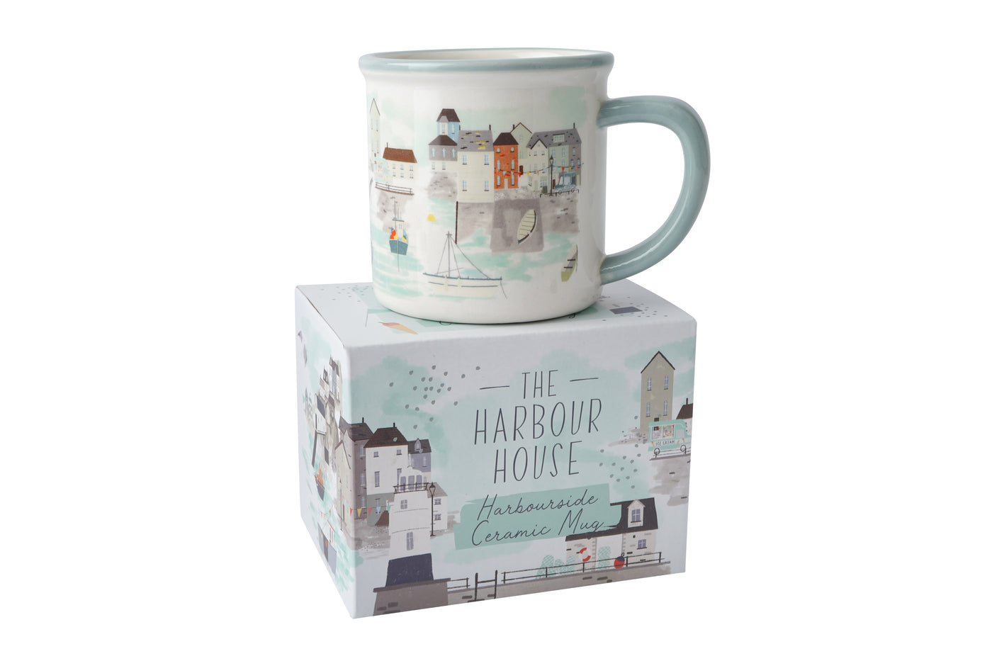 Nautical Harbour Scene Ceramic Mug – Maritime Coastal Design