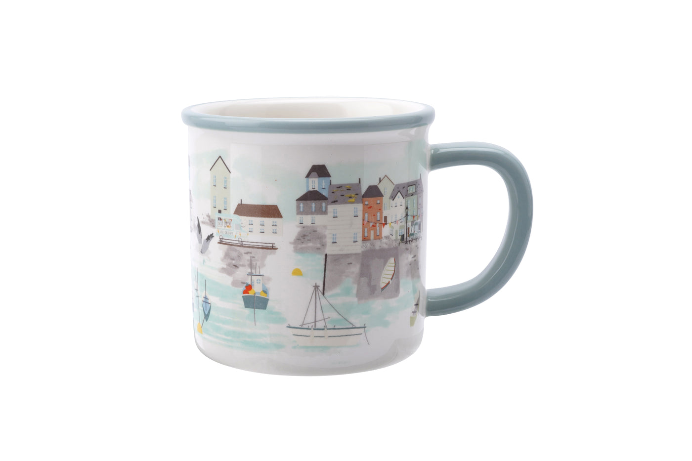 Nautical Harbour Scene Ceramic Mug – Maritime Coastal Design