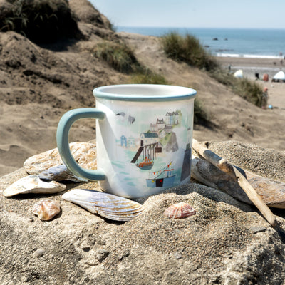 Nautical Harbour Scene Ceramic Mug – Maritime Coastal Design