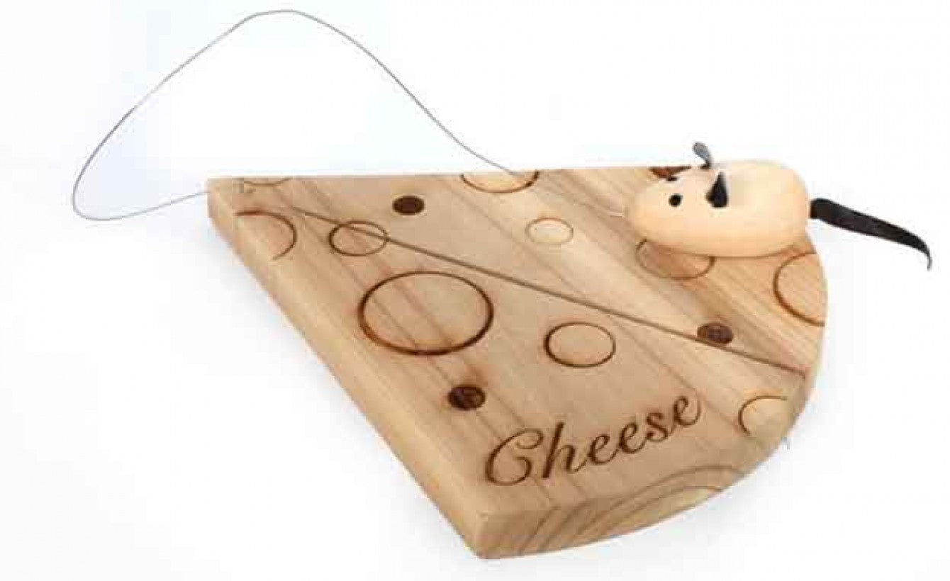 Cheese Board with Mouse and Wire Cutter