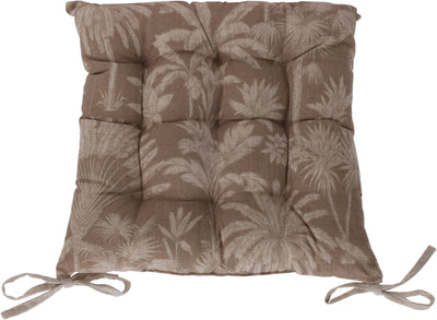 Palm & Botanical Print Outdoor Seat Cushion with Ties – Assorted Designs