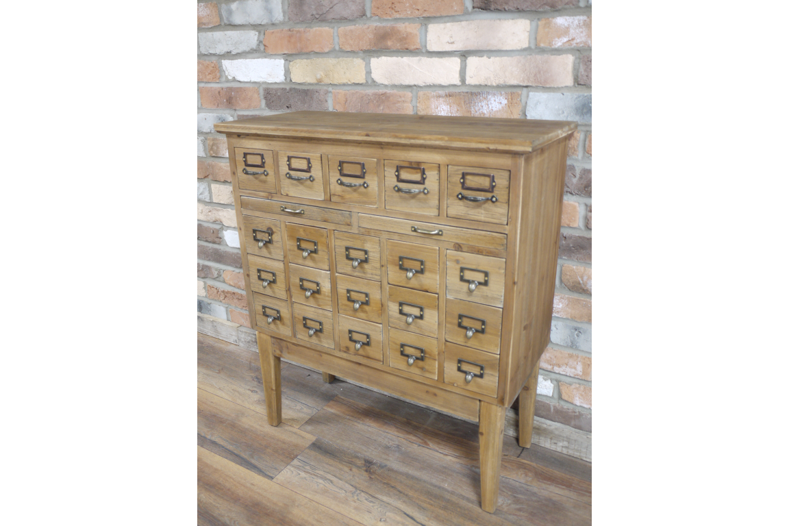 Rustic Multi Drawer Storage Cabinet – Vintage Style Solid Wood Unit