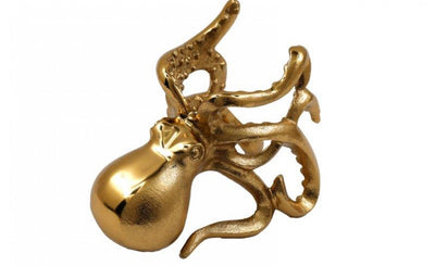 Metal Octopus Wine Bottle Holder - Gold