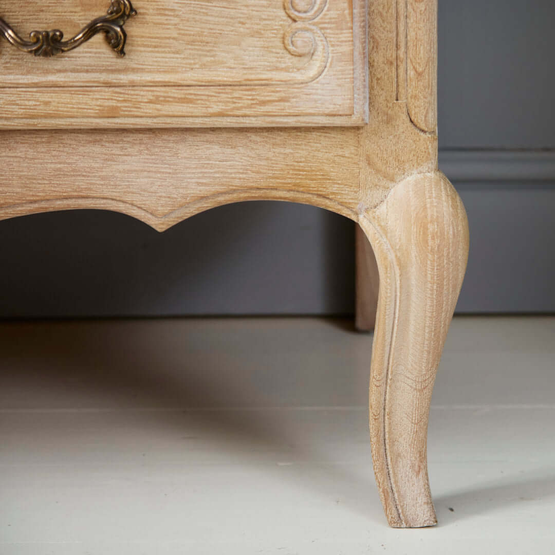 French Oak Whitewash Cupboard with Drawer