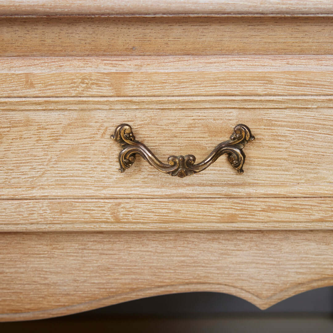 French Oak Whitewash Cupboard with Drawer