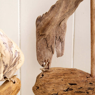Nautical Driftwood Boat Sculpture