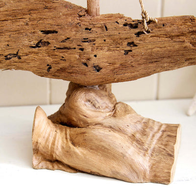 Nautical Driftwood Boat Sculpture