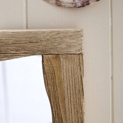 Driftwood Nautical Wall Mirror with Coastal Scene