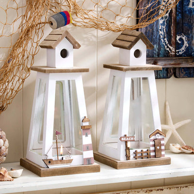 Seashore Lantern with Coastal Scene