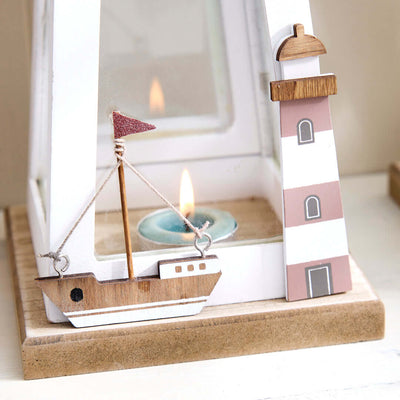 Seashore Lantern with Coastal Scene