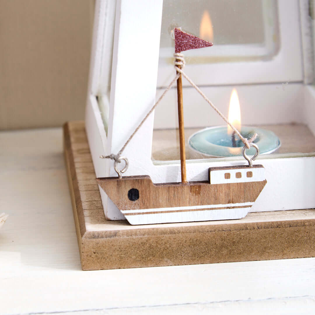 Seashore Lantern with Coastal Scene