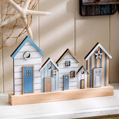 Beach Hut Coastal Scene Shelf Sitter