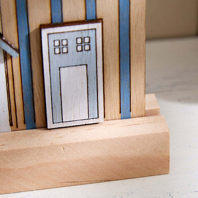 Beach Hut Coastal Scene Shelf Sitter