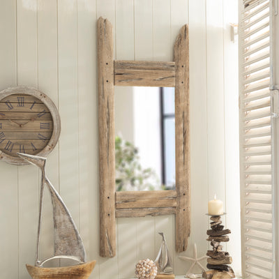 Rustic Nautical Driftwood Framed Mirror