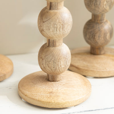 Rustic Wooden Candle Holders - Country Decor