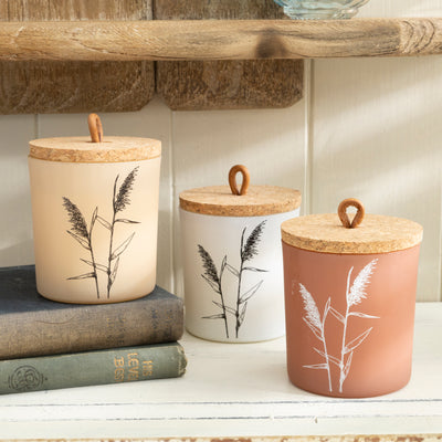 Natural Scented Elements Frosted Glass Votives with Cork Lids - Set of 3