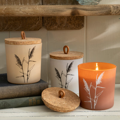 Natural Scented Elements Frosted Glass Votives with Cork Lids - Set of 3