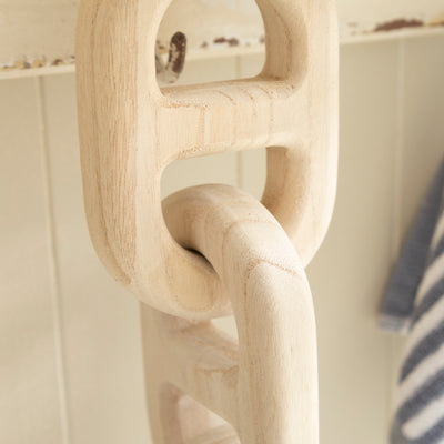 Wooden Decorative Stud Chain Links - Rustic Coastal Accent Piece