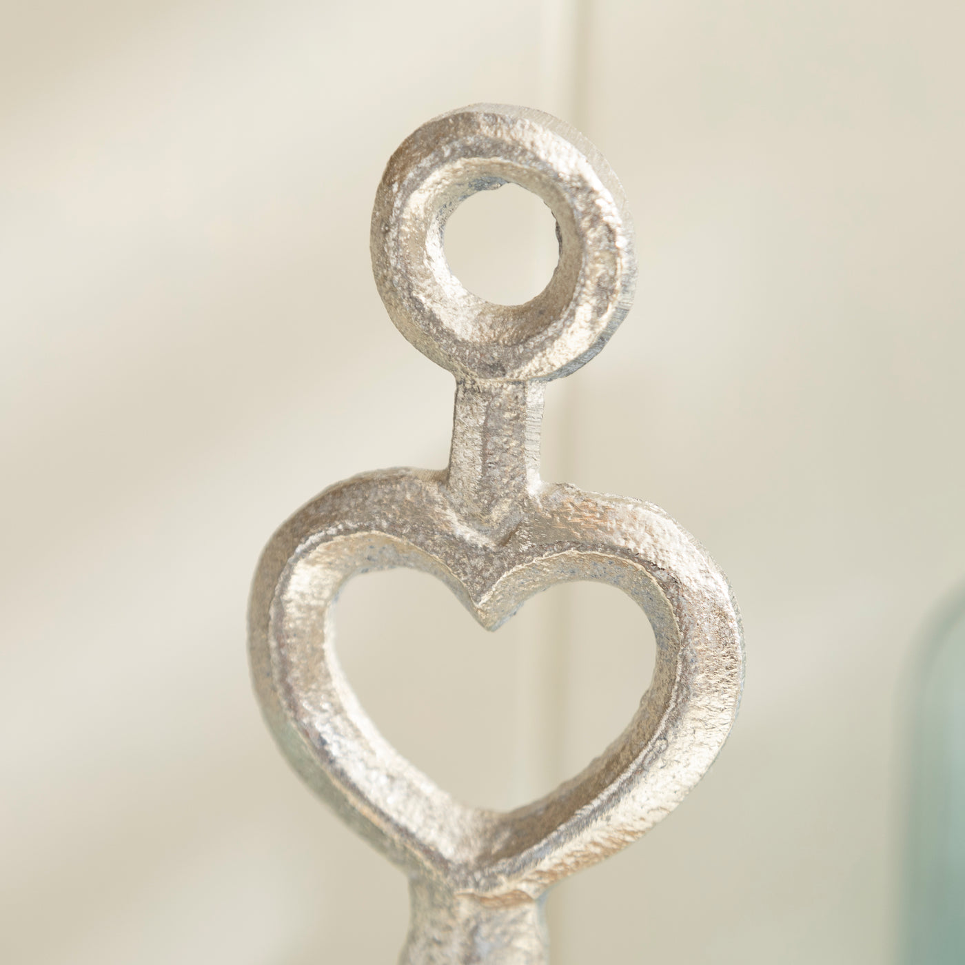 Heart-Inspired Anchor Sculpture - Metal and Wood Nautical Decor