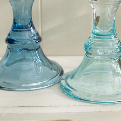 Coastal Glass Pillar Candle Holders