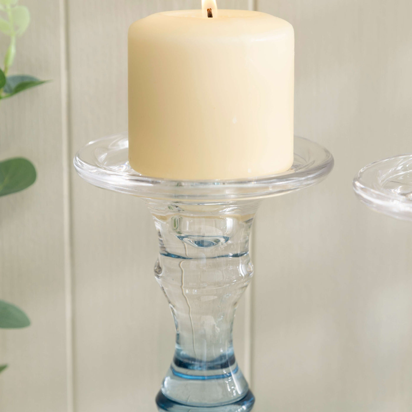 Coastal Glass Pillar Candle Holders