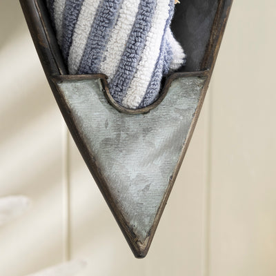 Rustic Metal Boat Shelf – Nautical Wall Storage