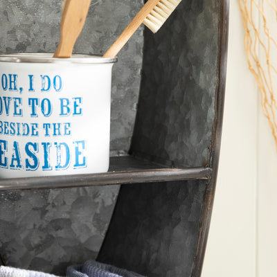 Rustic Metal Boat Shelf – Nautical Wall Storage